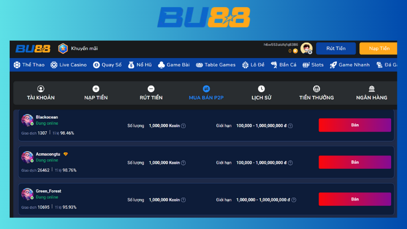 Ưu điểm của sàn giao dịch P2P BU88