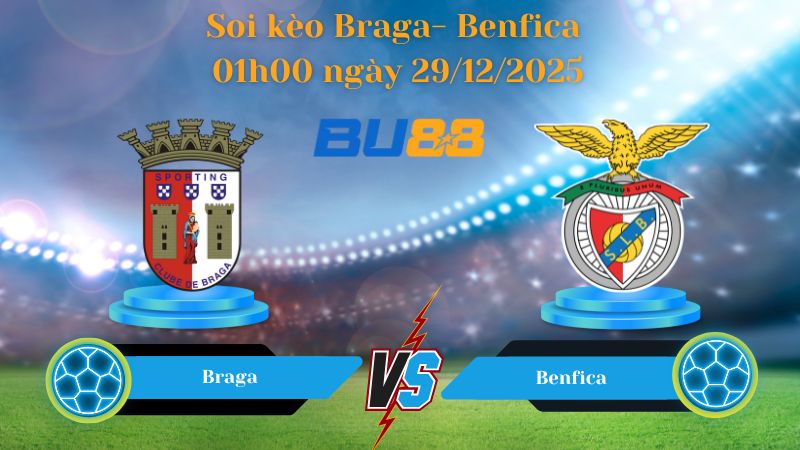 Nhận định bóng đá trận đấu Braga- Benfica 01h00 ngày 29/12/2025